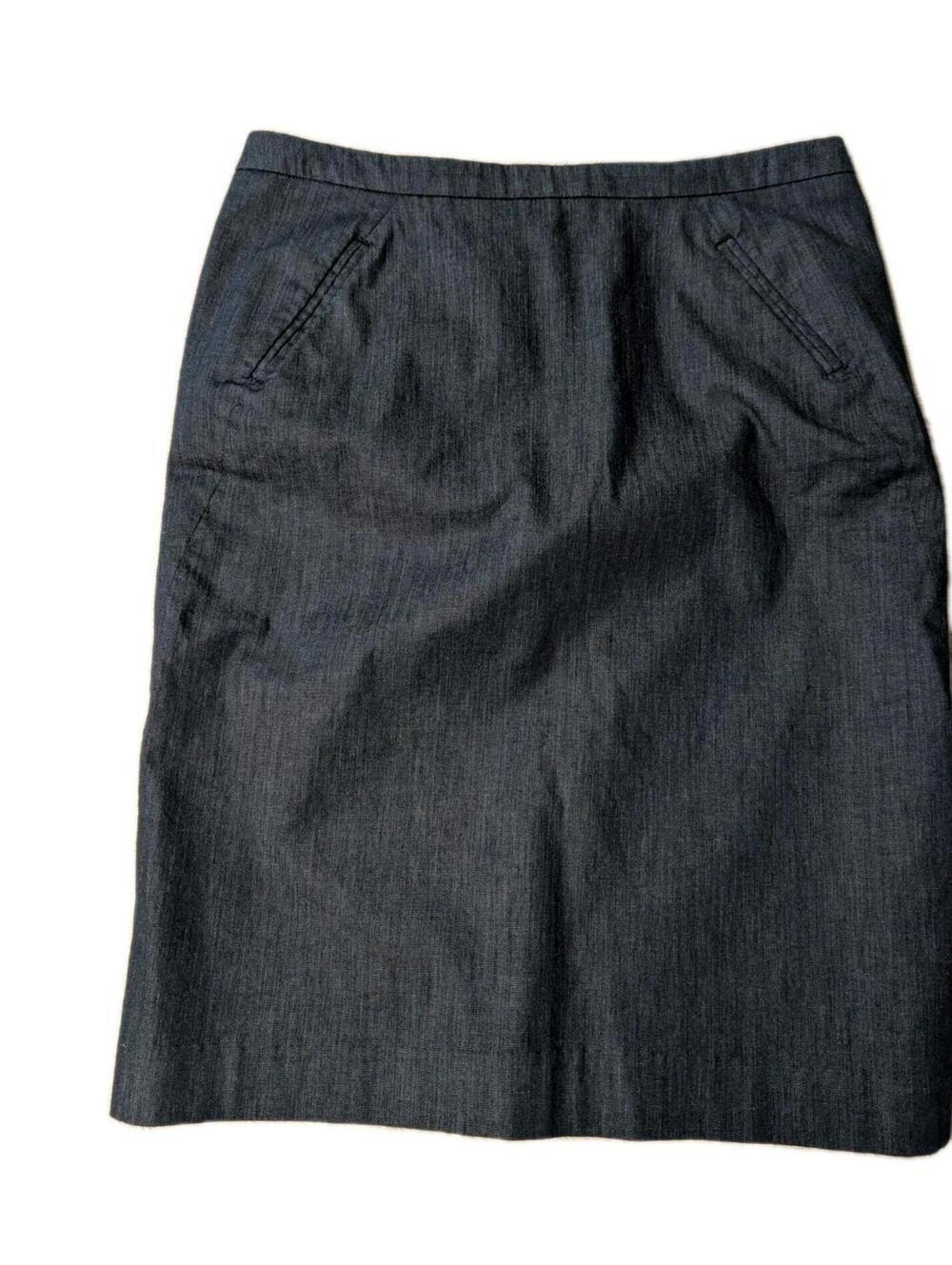 Loft Skirt Size 6 Dark Gray Knee Length Unlined Pockets Pencil Business